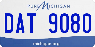 MI license plate DAT9080