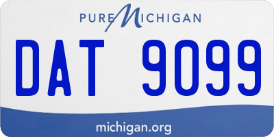 MI license plate DAT9099