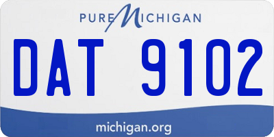 MI license plate DAT9102