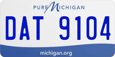 MI license plate DAT9104