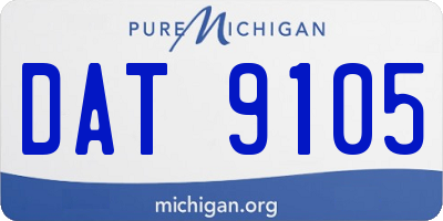 MI license plate DAT9105