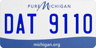 MI license plate DAT9110