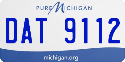 MI license plate DAT9112