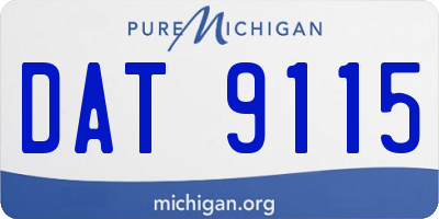 MI license plate DAT9115