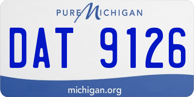 MI license plate DAT9126
