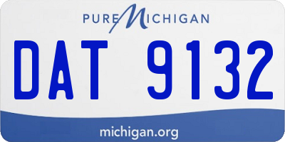 MI license plate DAT9132