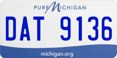 MI license plate DAT9136
