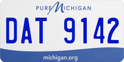 MI license plate DAT9142