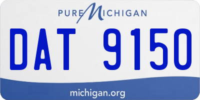 MI license plate DAT9150