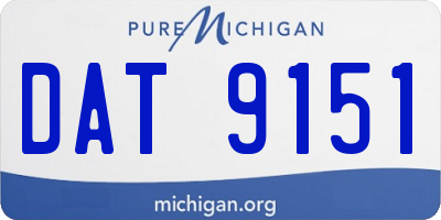 MI license plate DAT9151