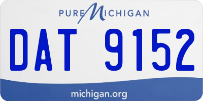 MI license plate DAT9152