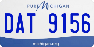 MI license plate DAT9156