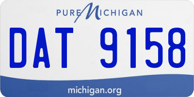 MI license plate DAT9158