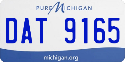 MI license plate DAT9165