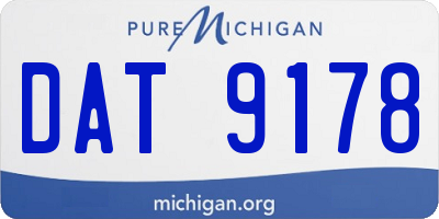 MI license plate DAT9178