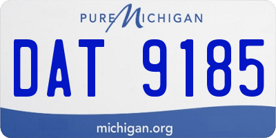 MI license plate DAT9185