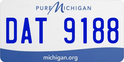 MI license plate DAT9188