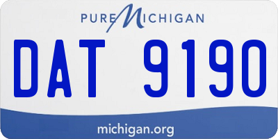 MI license plate DAT9190