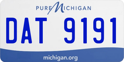 MI license plate DAT9191