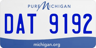 MI license plate DAT9192