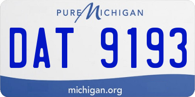 MI license plate DAT9193