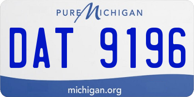 MI license plate DAT9196