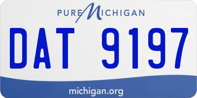 MI license plate DAT9197