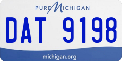 MI license plate DAT9198