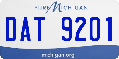MI license plate DAT9201