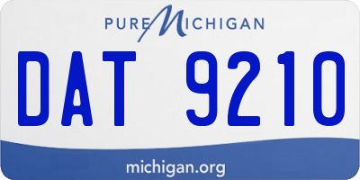 MI license plate DAT9210