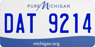 MI license plate DAT9214
