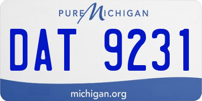 MI license plate DAT9231