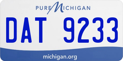 MI license plate DAT9233
