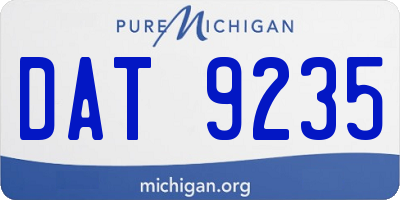 MI license plate DAT9235