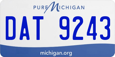 MI license plate DAT9243