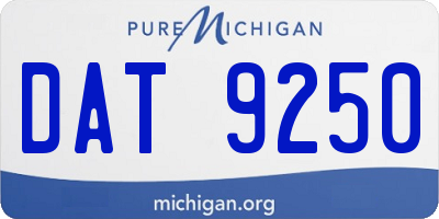 MI license plate DAT9250
