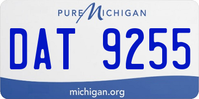 MI license plate DAT9255