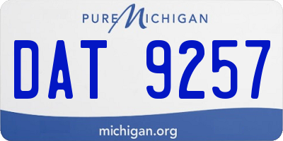 MI license plate DAT9257