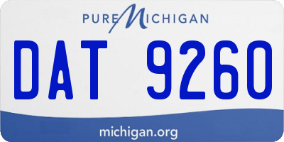 MI license plate DAT9260