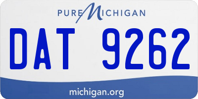 MI license plate DAT9262