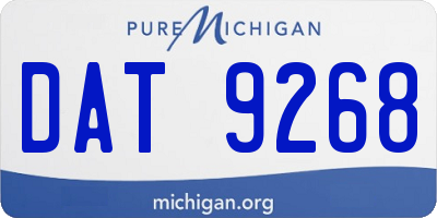 MI license plate DAT9268
