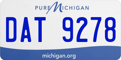 MI license plate DAT9278