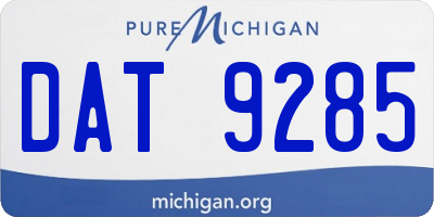 MI license plate DAT9285