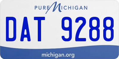 MI license plate DAT9288