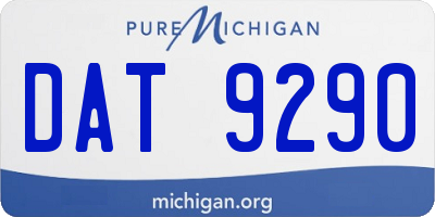 MI license plate DAT9290