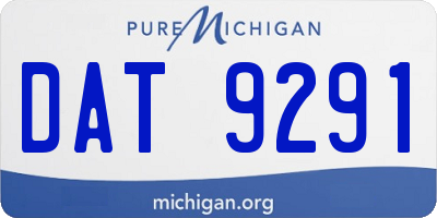 MI license plate DAT9291