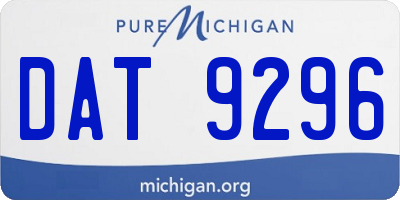 MI license plate DAT9296
