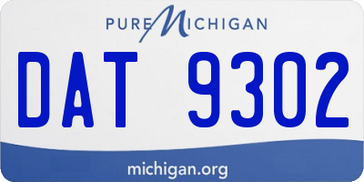 MI license plate DAT9302