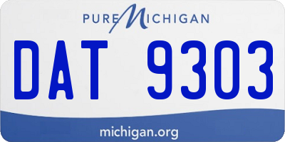 MI license plate DAT9303