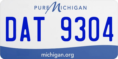 MI license plate DAT9304